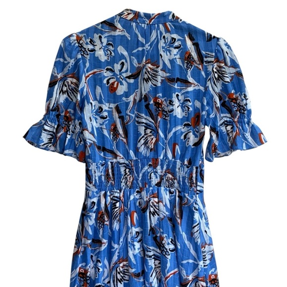 Diane Von Furstenberg Erica Blue Floral Print Maxi Dress. Size 0 - Picture 9 of 15